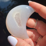 Load image into Gallery viewer, Agate Druzy Moon - Ruby's Minerals