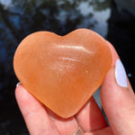 Load image into Gallery viewer, Peach Selenite Heart - Ruby's Minerals