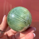 Load image into Gallery viewer, Tourmalinated Prehnite Sphere