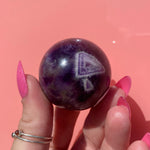Load image into Gallery viewer, Chevron Amethyst Sphere