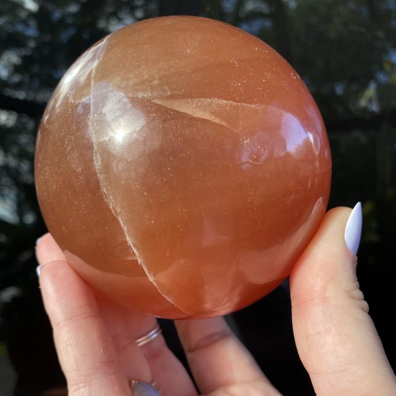 Honey Calcite Sphere - Ruby's Minerals
