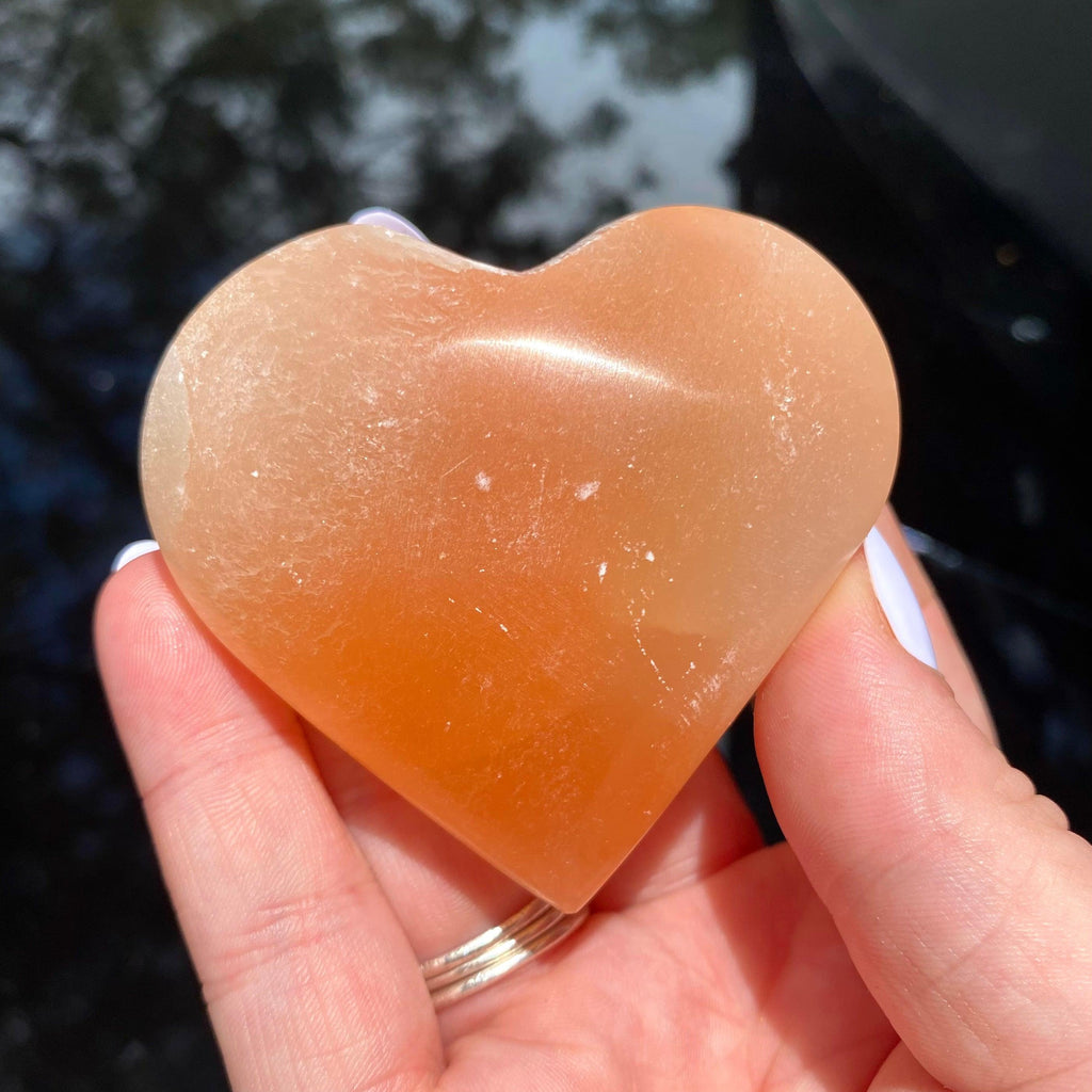 Peach Selenite Heart - Ruby's Minerals