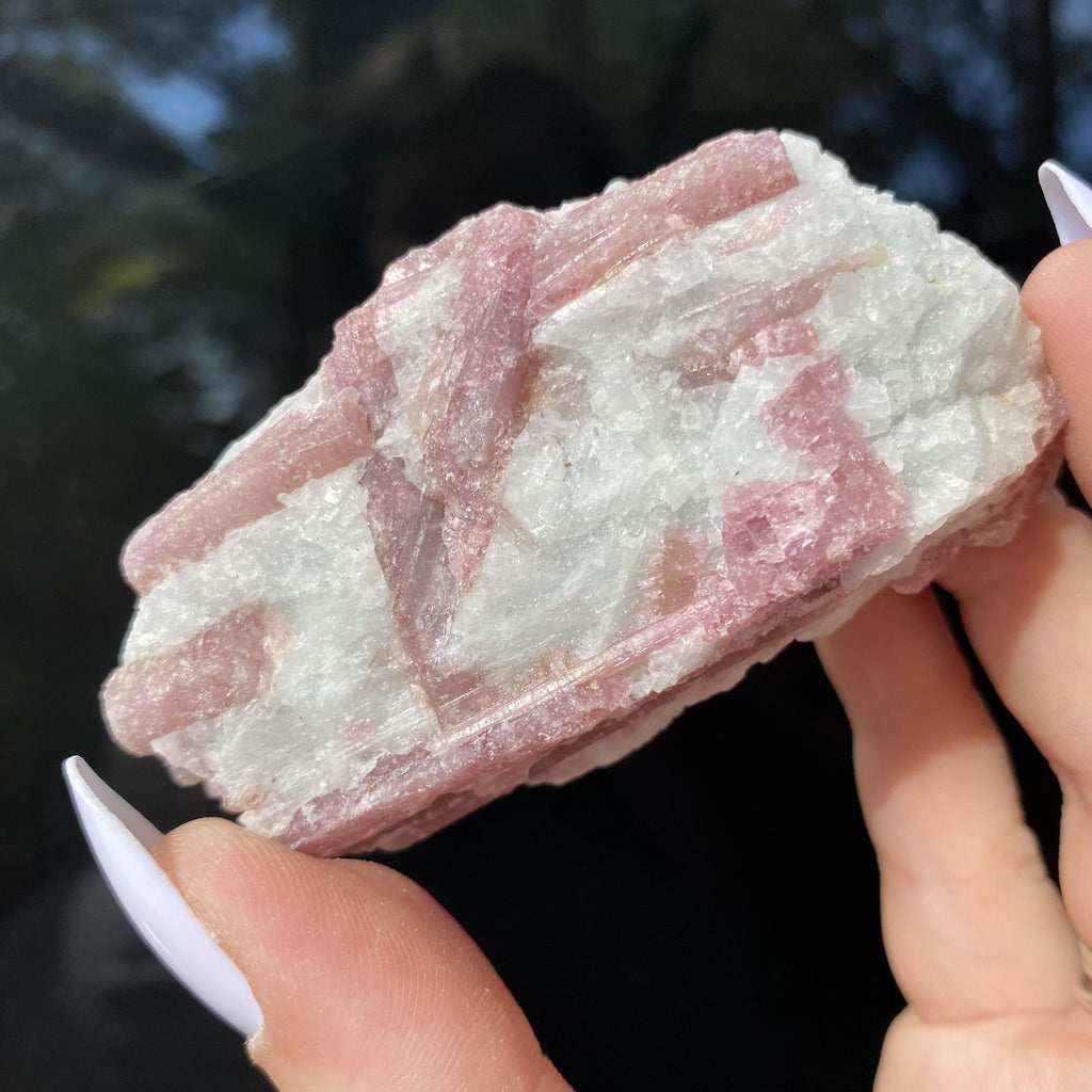 Pink Tourmalinated Quartz - Ruby's Minerals