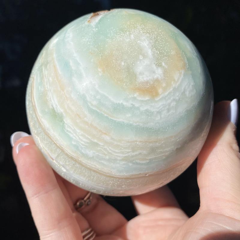 Caribbean Calcite Sphere - Ruby's Minerals