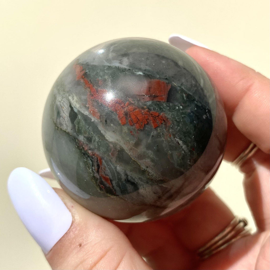 Bloodstone Sphere - Ruby's Minerals