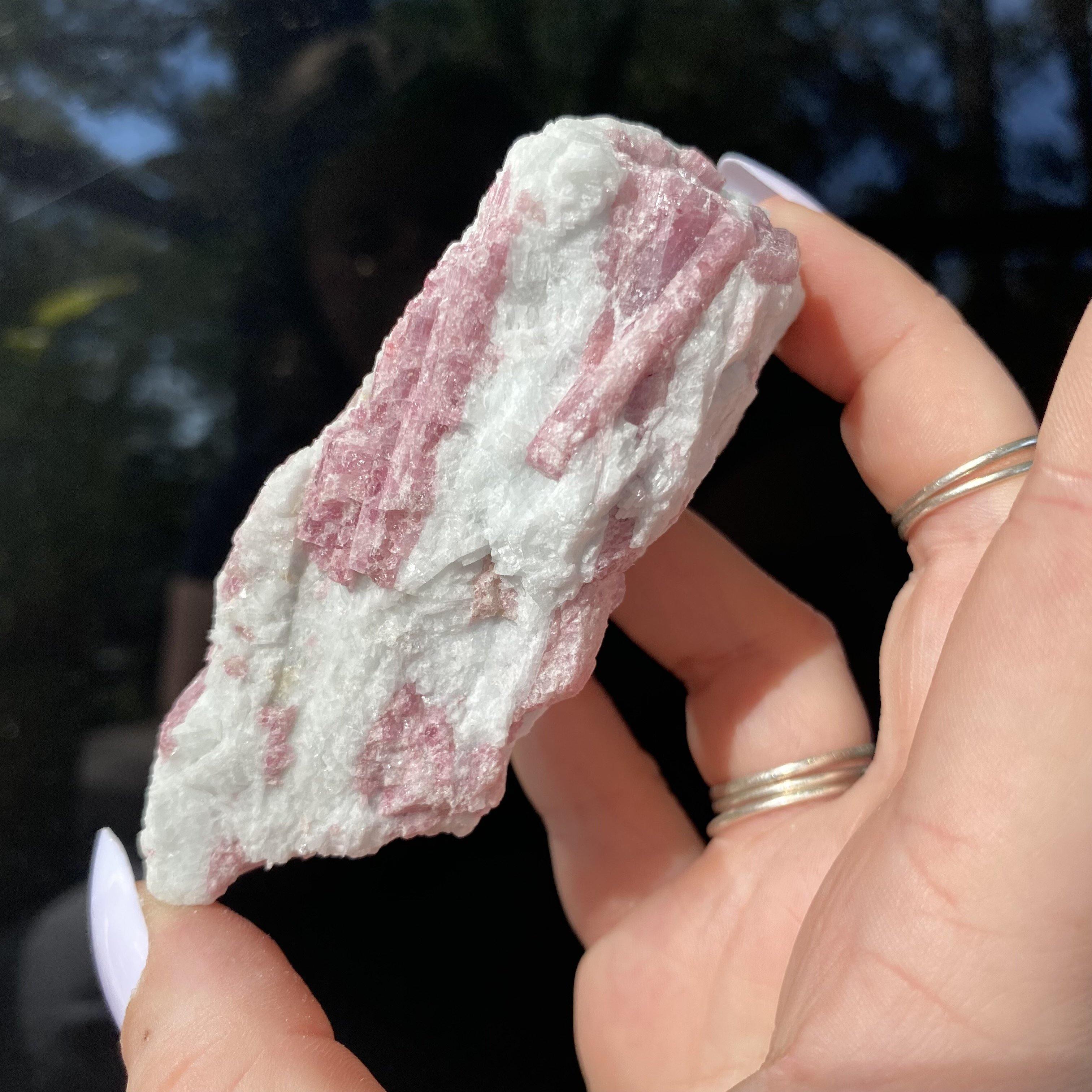 Pink Tourmalinated Quartz - Ruby's Minerals
