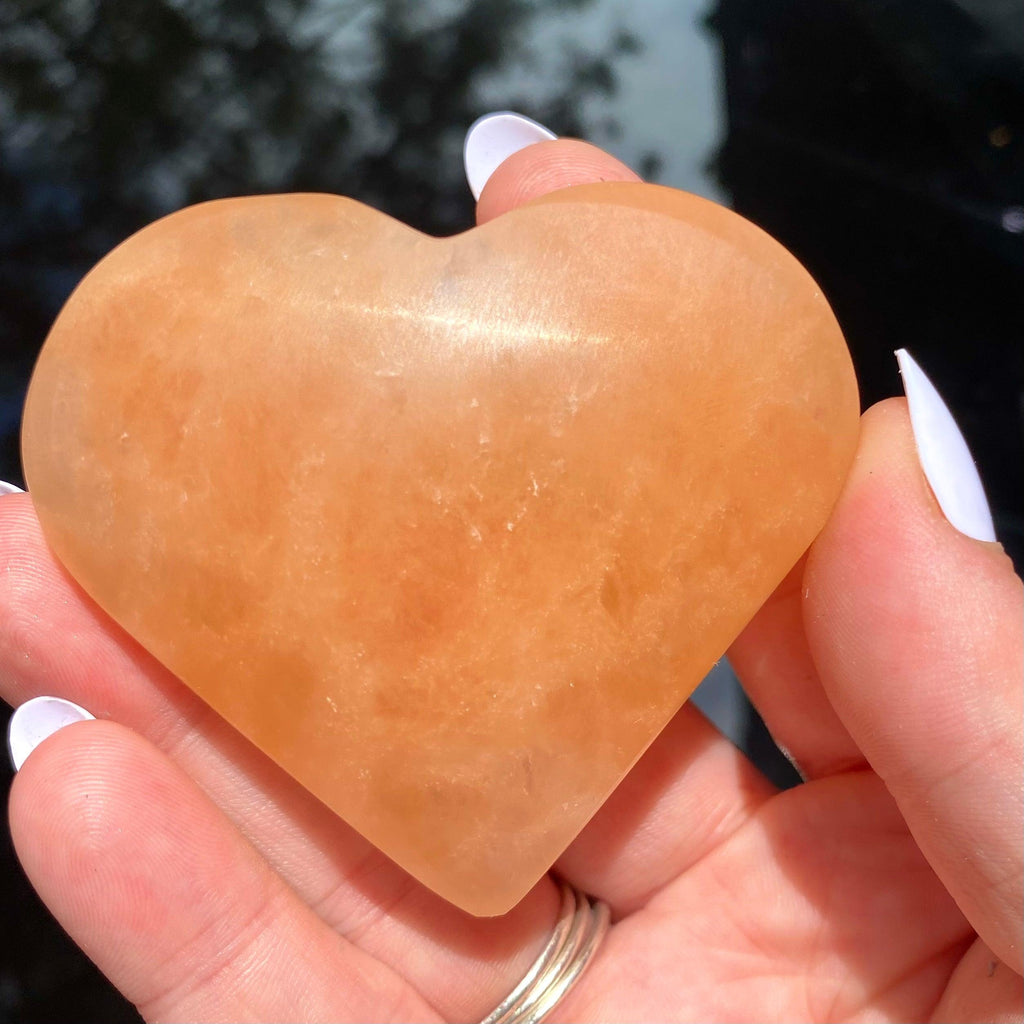 Peach Selenite Heart - Ruby's Minerals