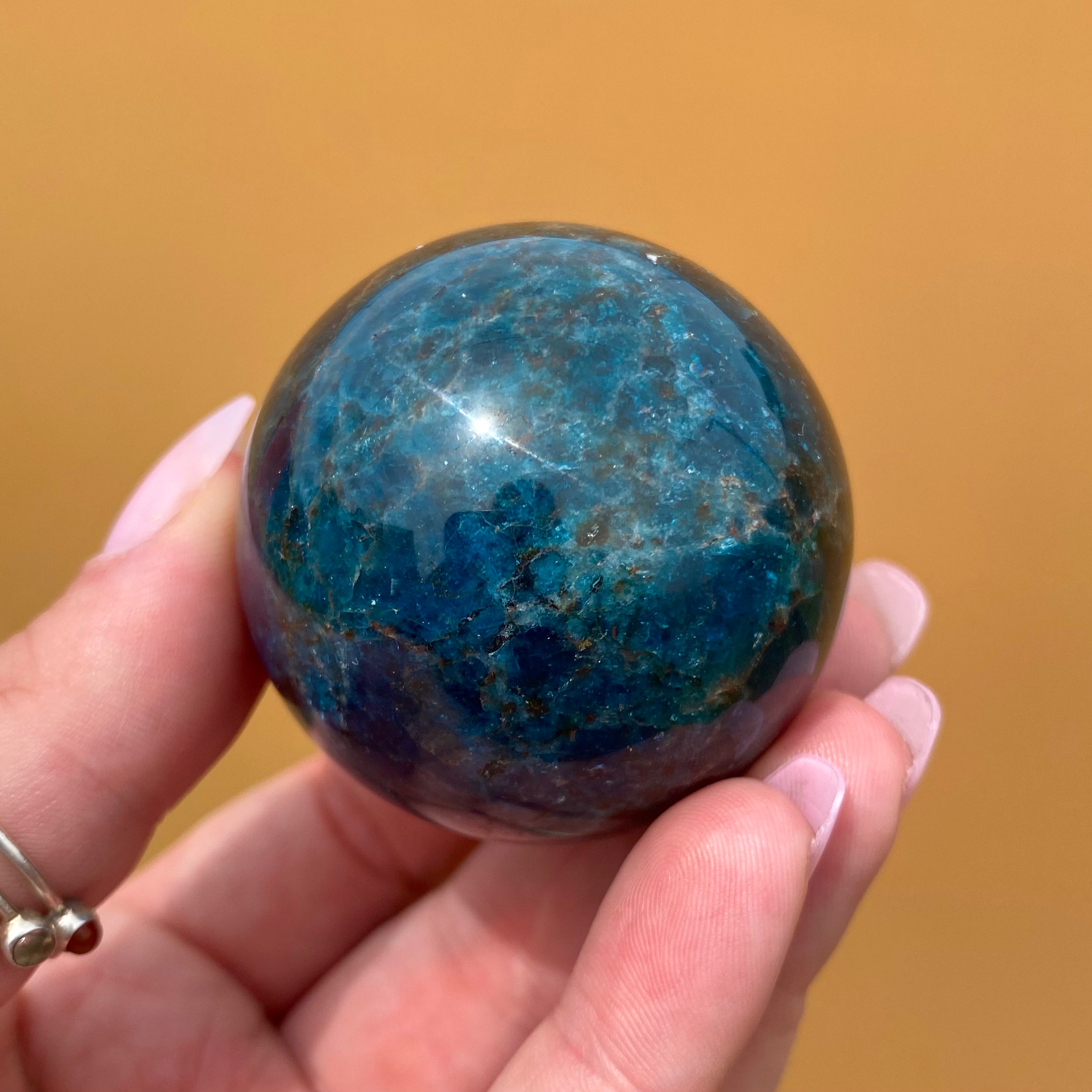 Blue Apatite Sphere