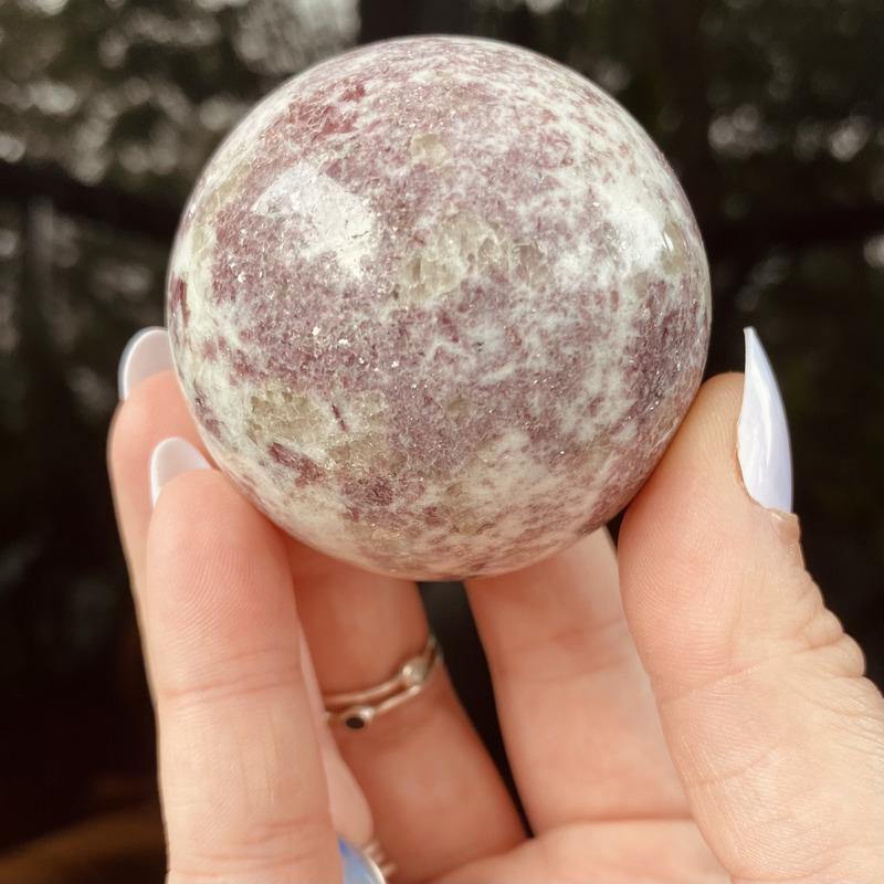 Red Tourmalinated Quartz Sphere - Ruby's Minerals