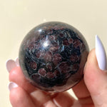 Load image into Gallery viewer, Eudialyte in Arfvedsonite Sphere - Ruby&#39;s Minerals
