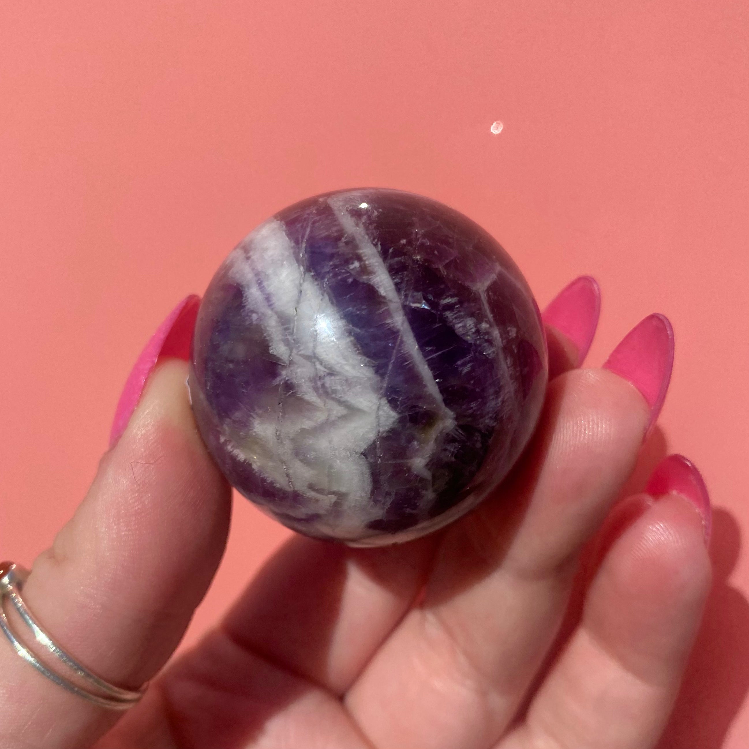 Chevron Amethyst Sphere