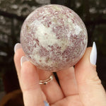 Load image into Gallery viewer, Red Tourmalinated Quartz Sphere - Ruby&#39;s Minerals
