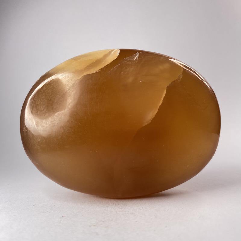 Honey Calcite Palmstone - Ruby's Minerals