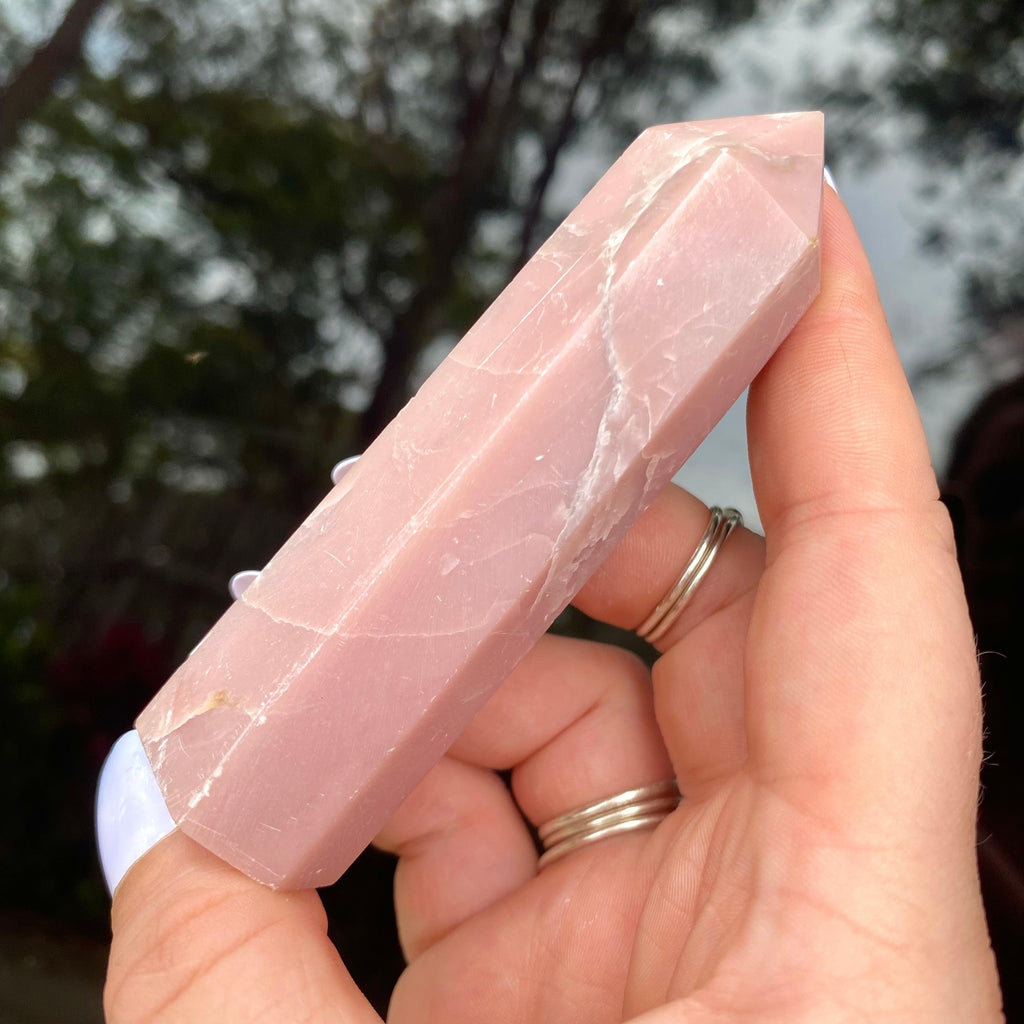 Pink Opal Point - Ruby's Minerals