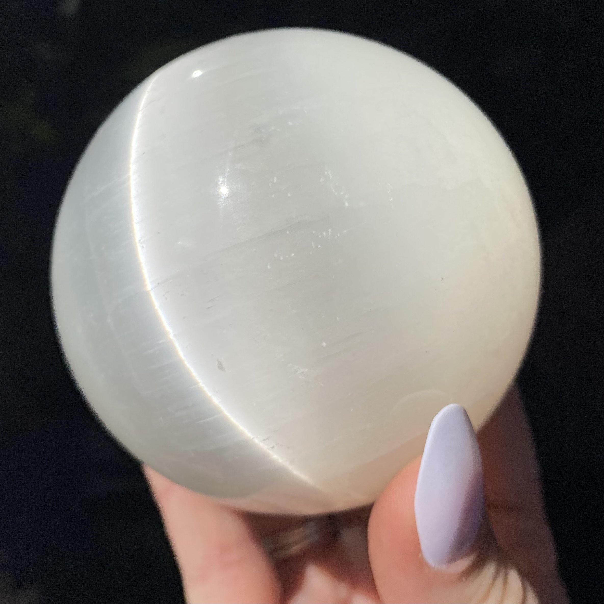 Satin Spar Sphere - Ruby's Minerals