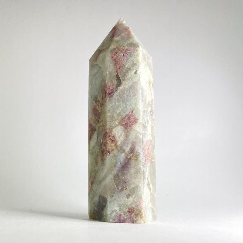 Pink Tourmalinated Quartz Point - Ruby's Minerals