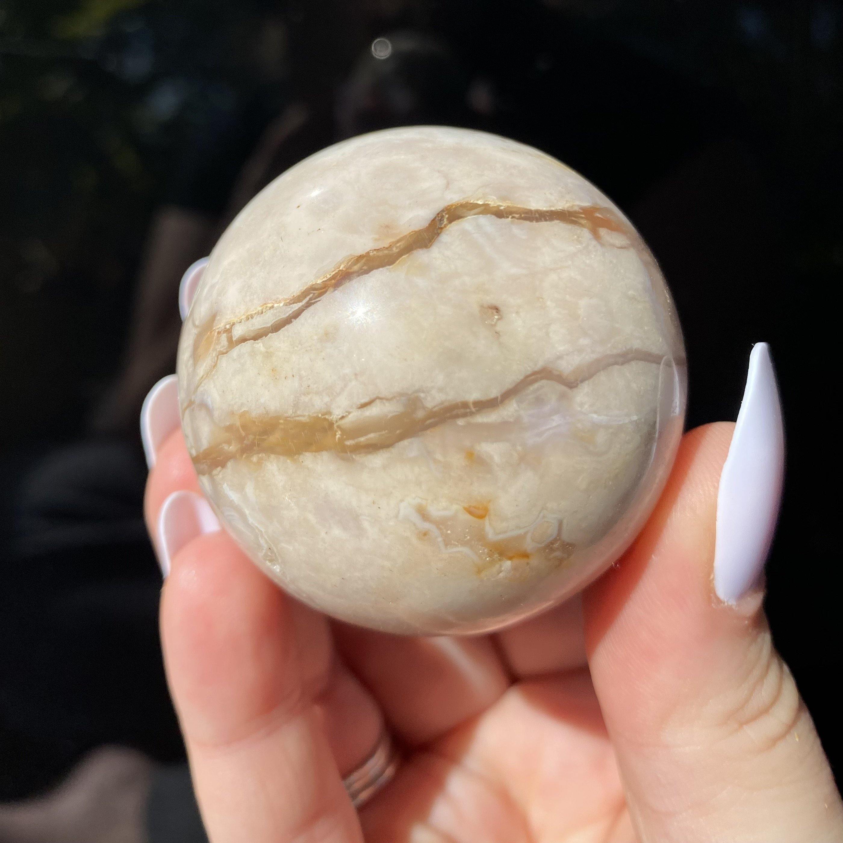 Flower Agate Sphere - Ruby's Minerals
