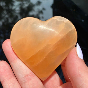 Peach Selenite Heart - Ruby's Minerals