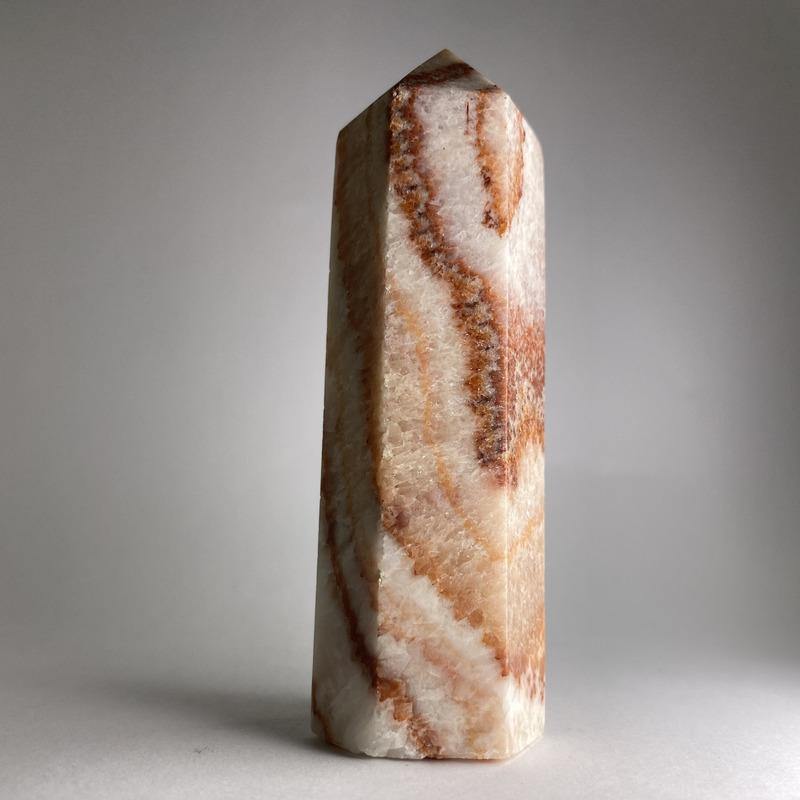 Orange Banded Calcite Point - Ruby's Minerals