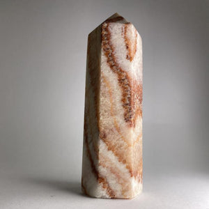 Orange Banded Calcite Point - Ruby's Minerals