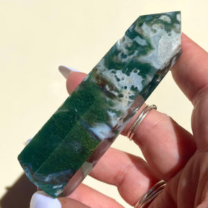 Moss Agate Point - Ruby's Minerals