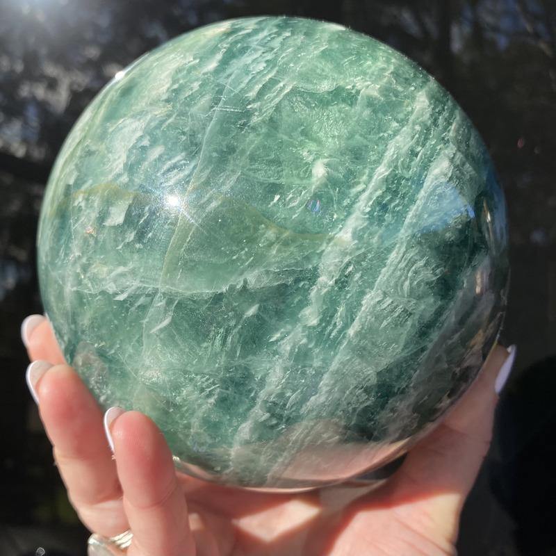 Green Fluorite Sphere - Ruby's Minerals