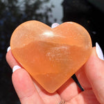 Load image into Gallery viewer, Peach Selenite Heart - Ruby&#39;s Minerals
