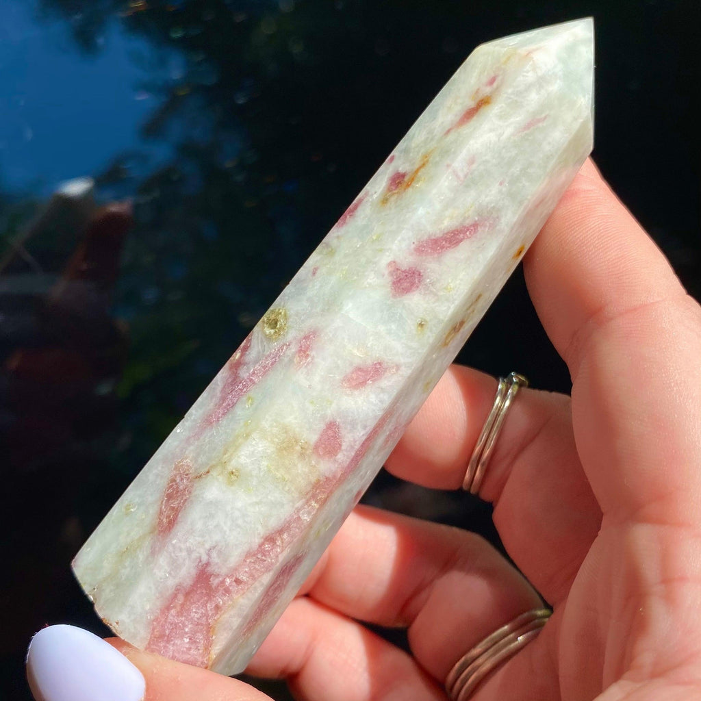 Pink Tourmalinated Quartz Point - Ruby's Minerals