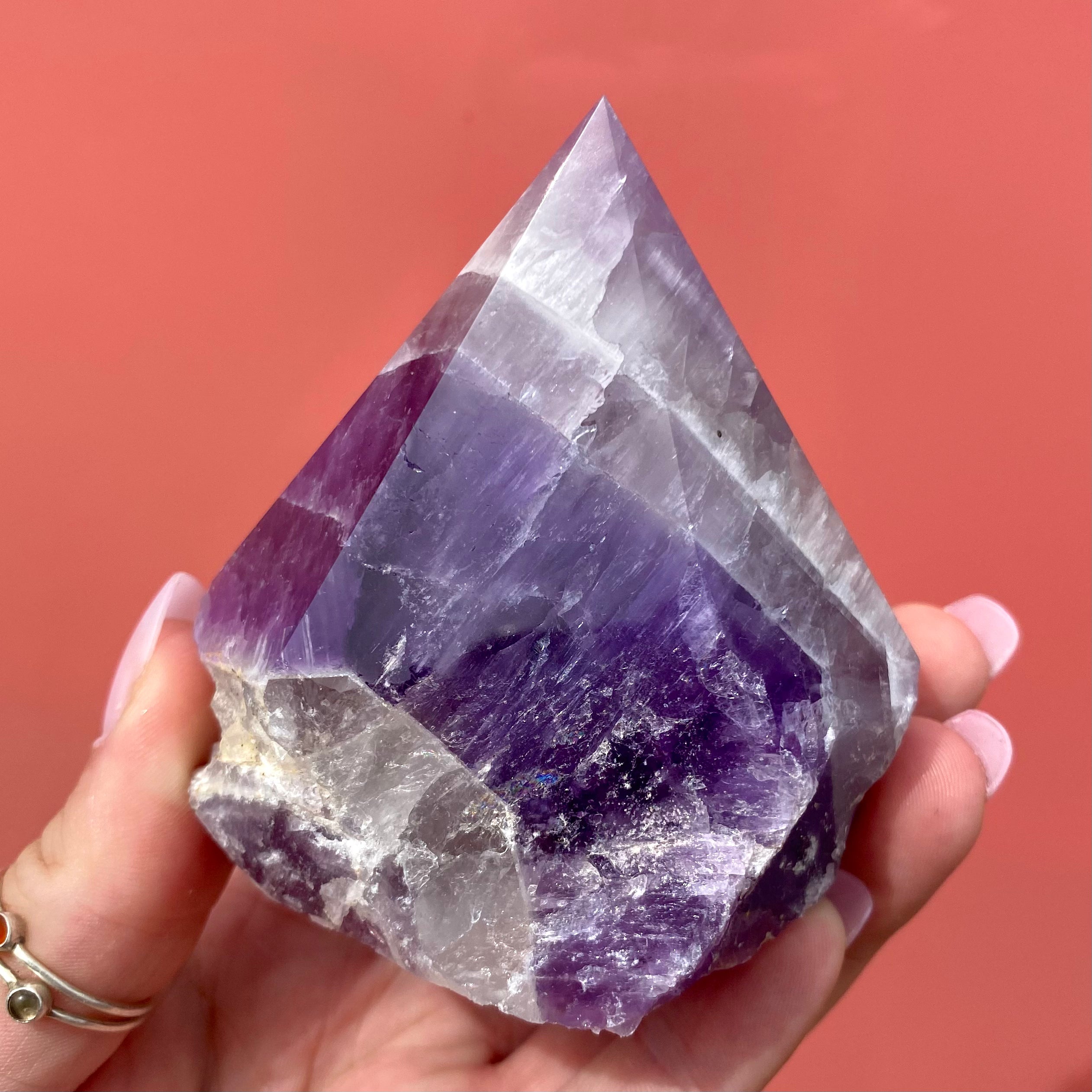 Chevron Amethyst Rough Tower