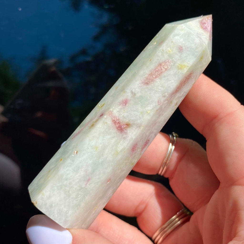 Pink Tourmalinated Quartz Point - Ruby's Minerals