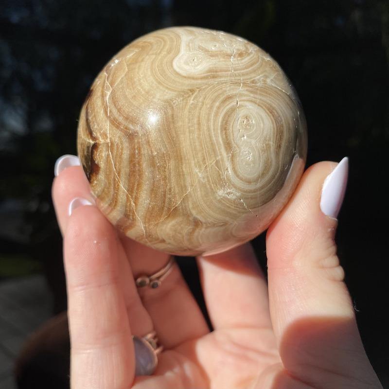 Chocolate Calcite Sphere - Ruby's Minerals