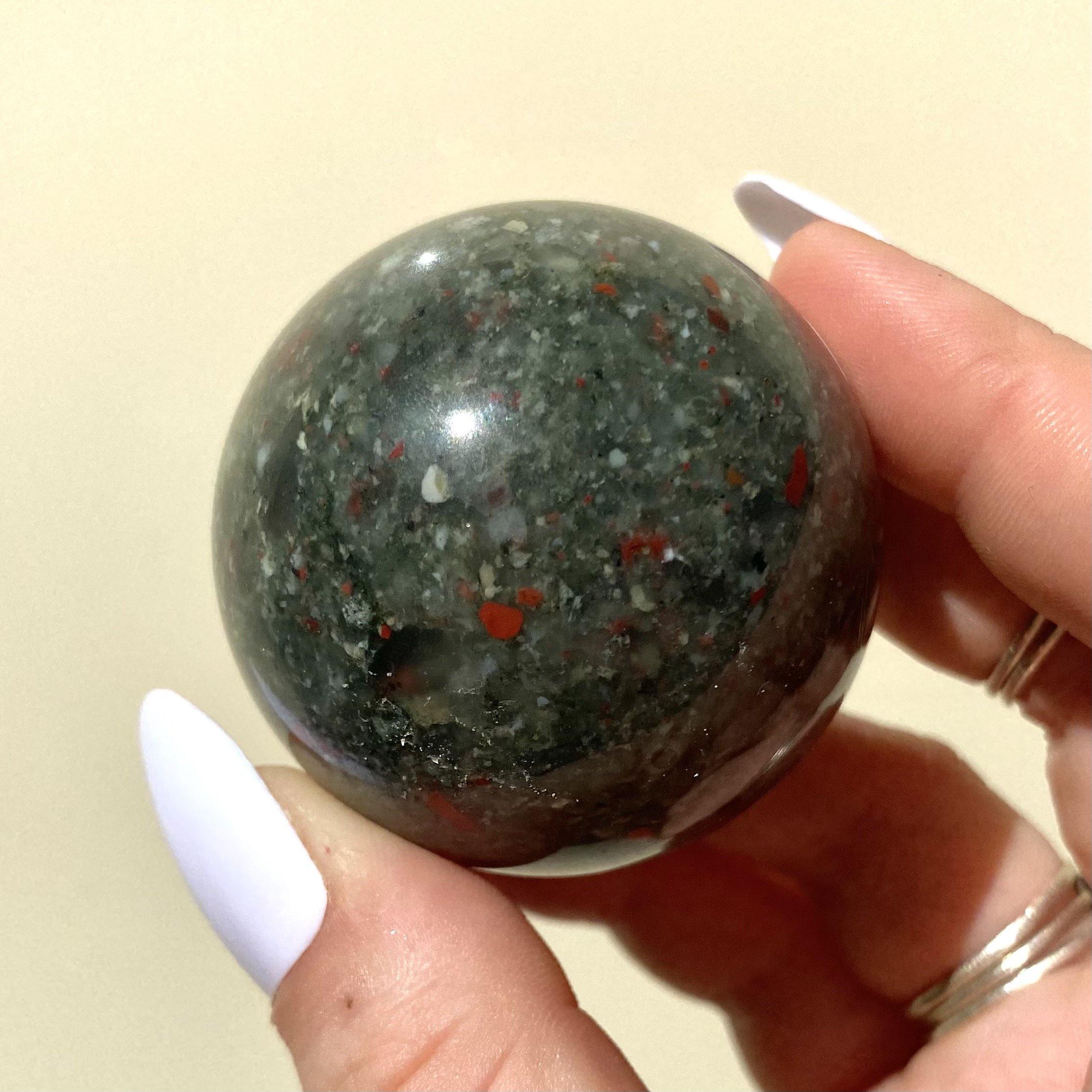 Bloodstone Sphere - Ruby's Minerals