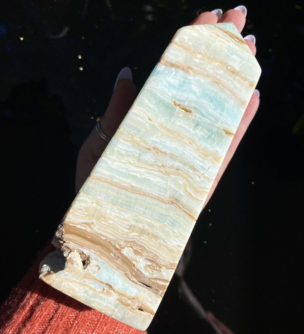Caribbean Calcite Tower - Ruby's Minerals
