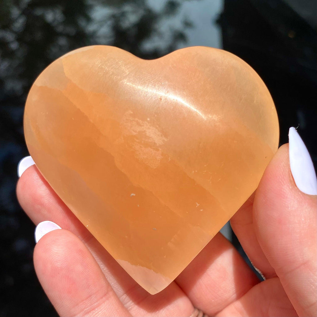 Peach Selenite Heart - Ruby's Minerals
