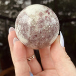Load image into Gallery viewer, Red Tourmalinated Quartz Sphere - Ruby&#39;s Minerals
