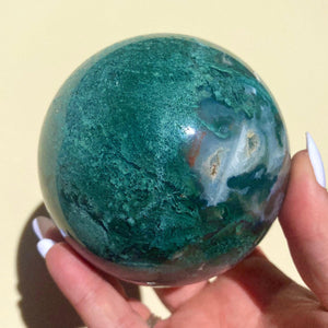 Moss Agate Sphere - Ruby's Minerals