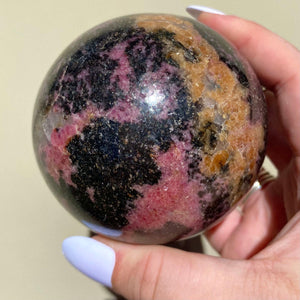 Rhodonite Sphere - Ruby's Minerals