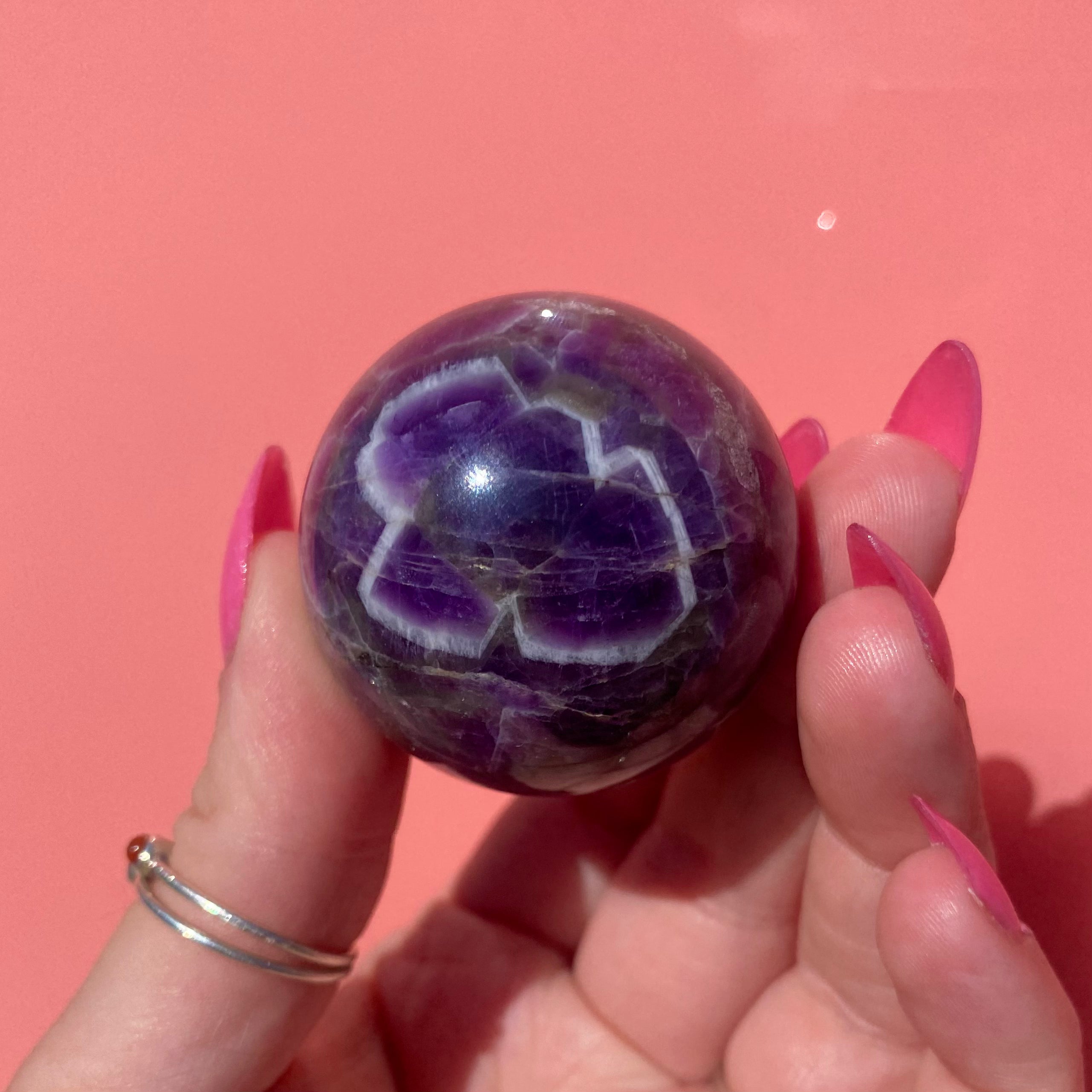 Chevron Amethyst Sphere