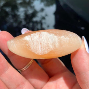 Peach Selenite Heart - Ruby's Minerals