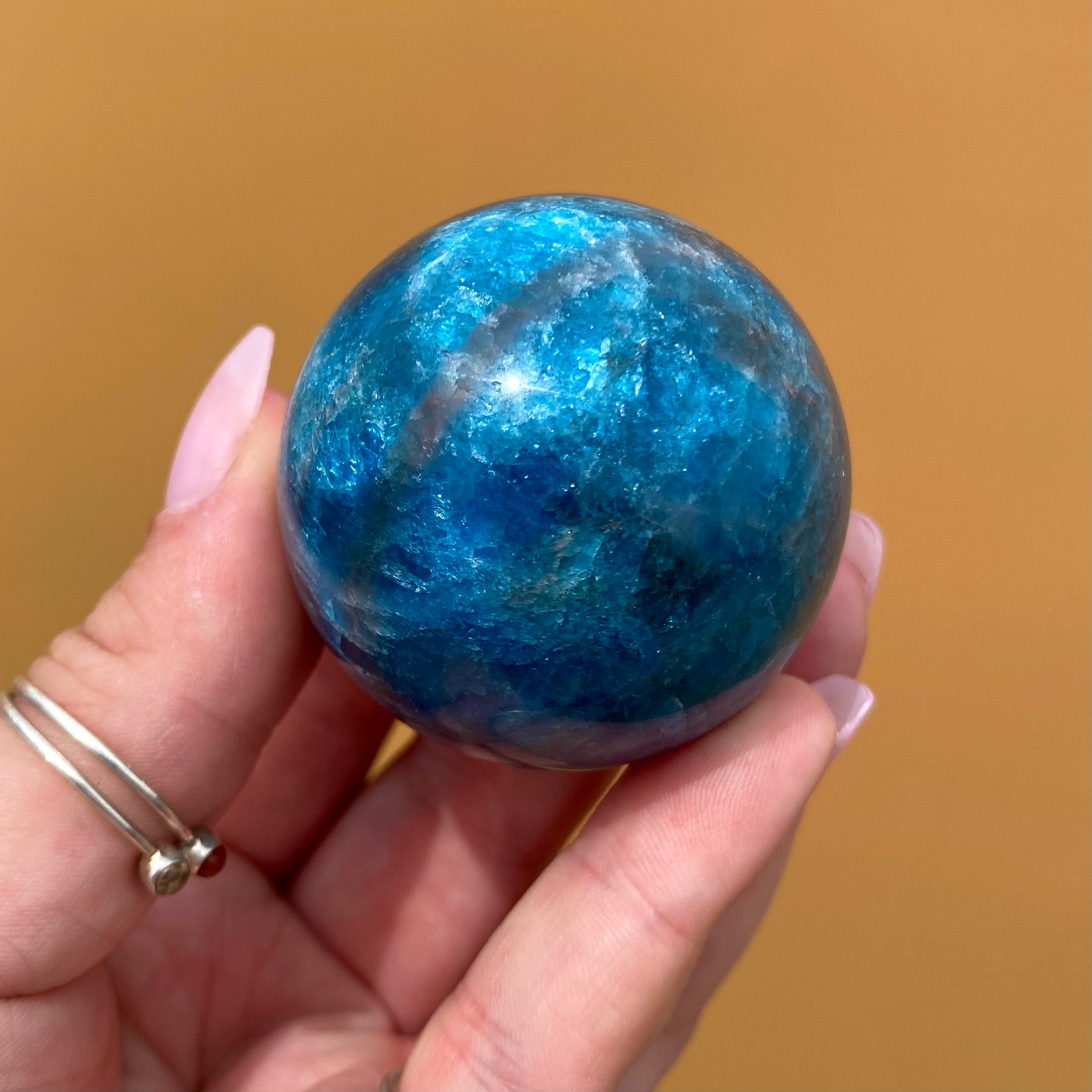 Blue Apatite Sphere