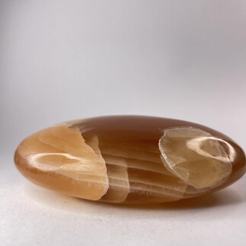 Honey Calcite Palmstone - Ruby's Minerals