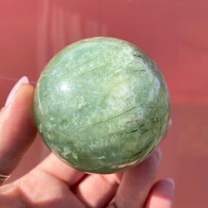 Tourmalinated Prehnite Sphere