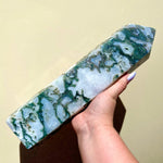 Load image into Gallery viewer, Moss Agate Tower - Ruby&#39;s Minerals
