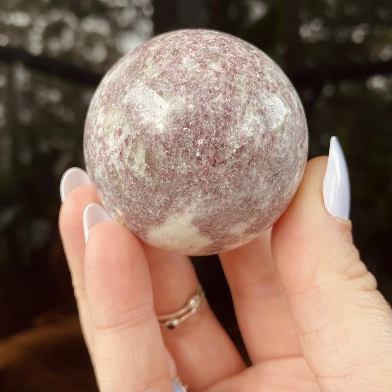Red Tourmalinated Quartz Sphere - Ruby's Minerals