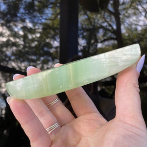 Pistachio Calcite Moon - Ruby's Minerals