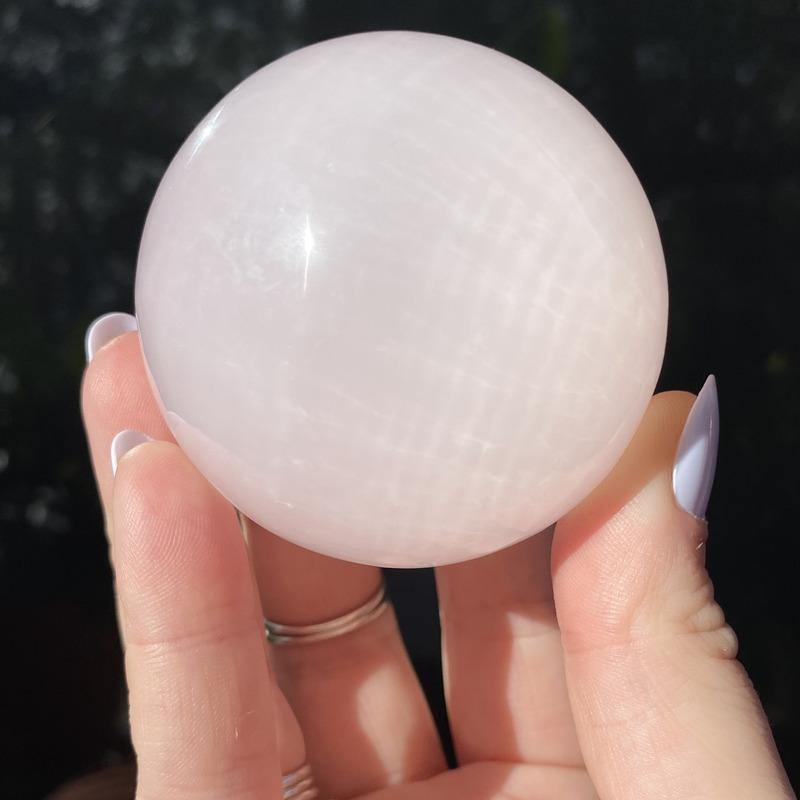 Mangano Calcite Sphere - Ruby's Minerals