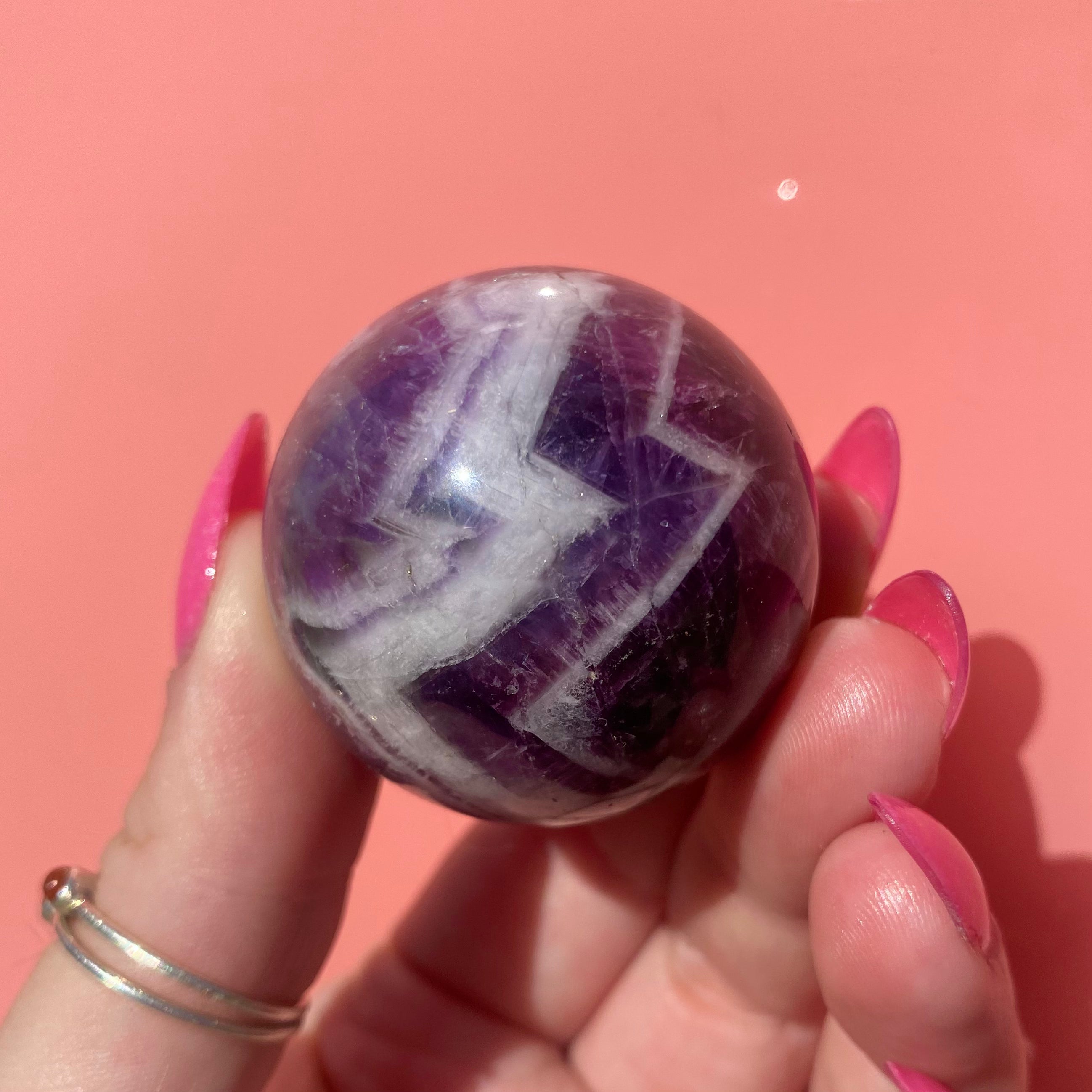 Chevron Amethyst Sphere