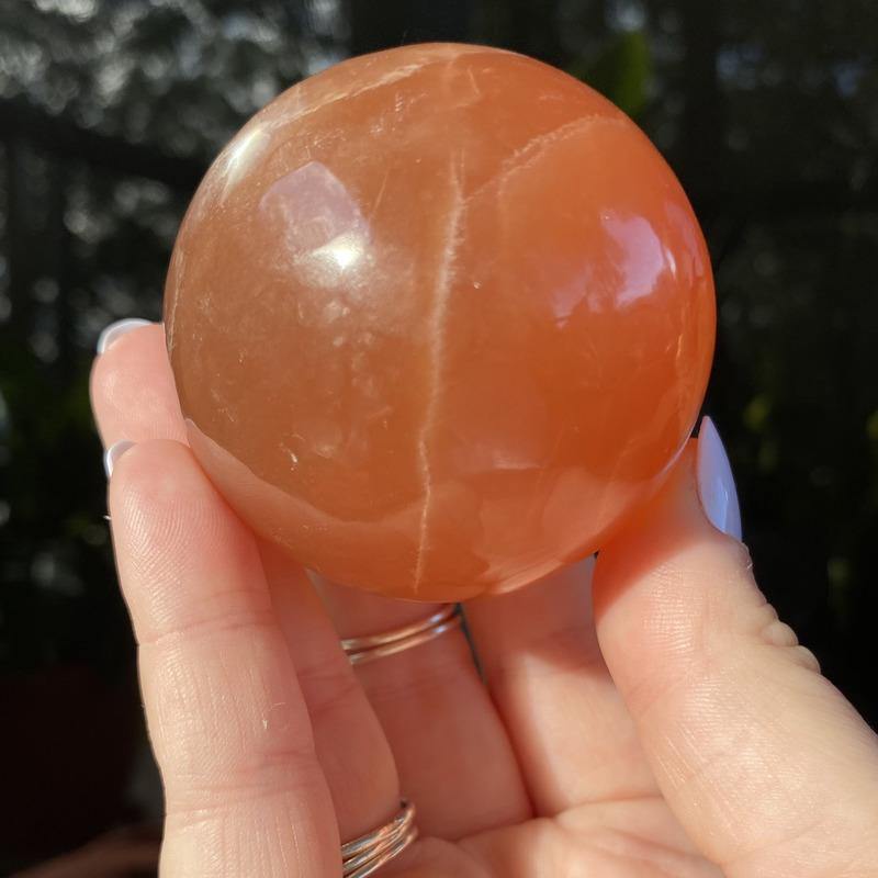Honey Calcite Sphere - Ruby's Minerals
