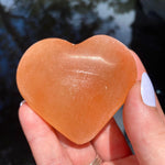 Load image into Gallery viewer, Peach Selenite Heart - Ruby&#39;s Minerals
