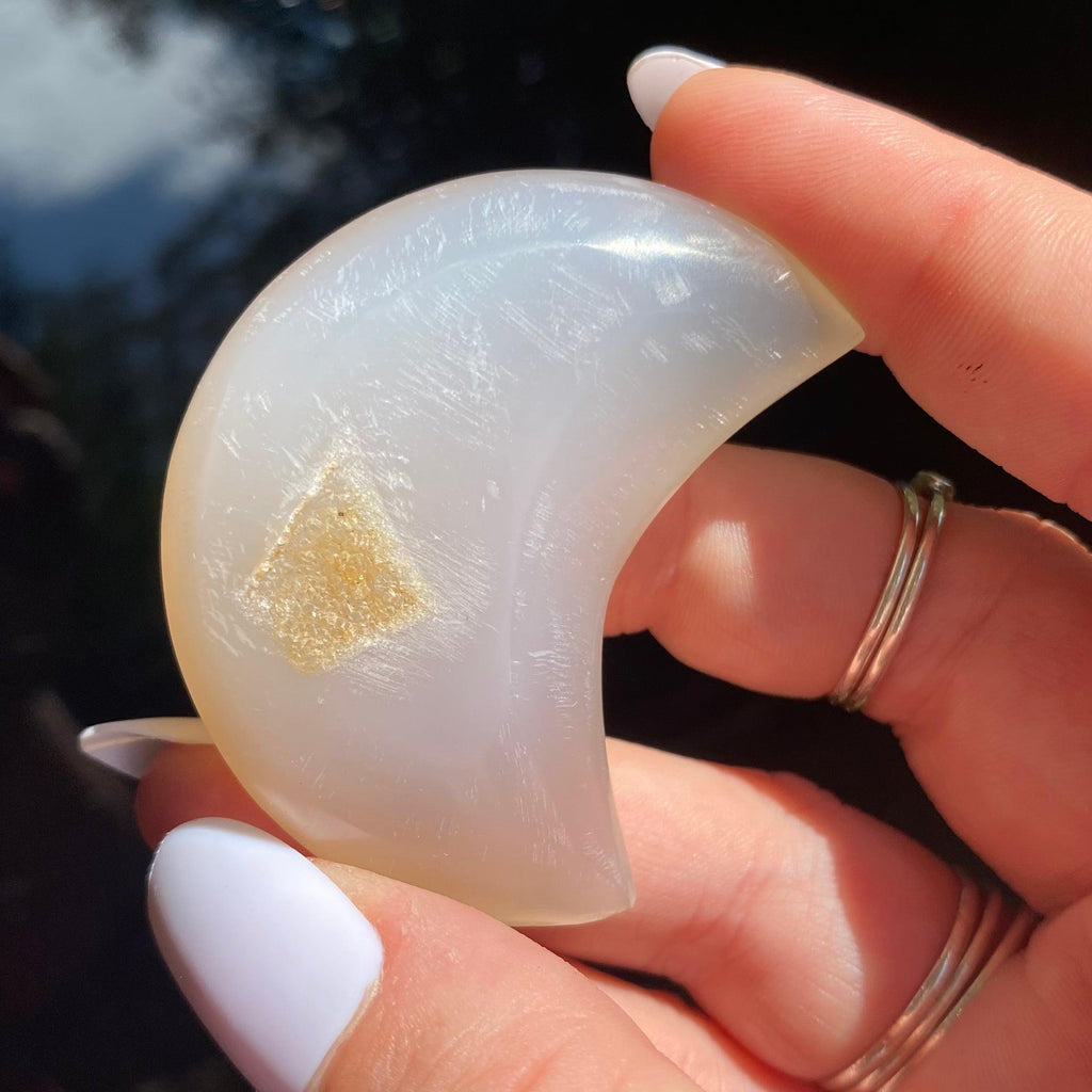 Agate Druzy Moon - Ruby's Minerals
